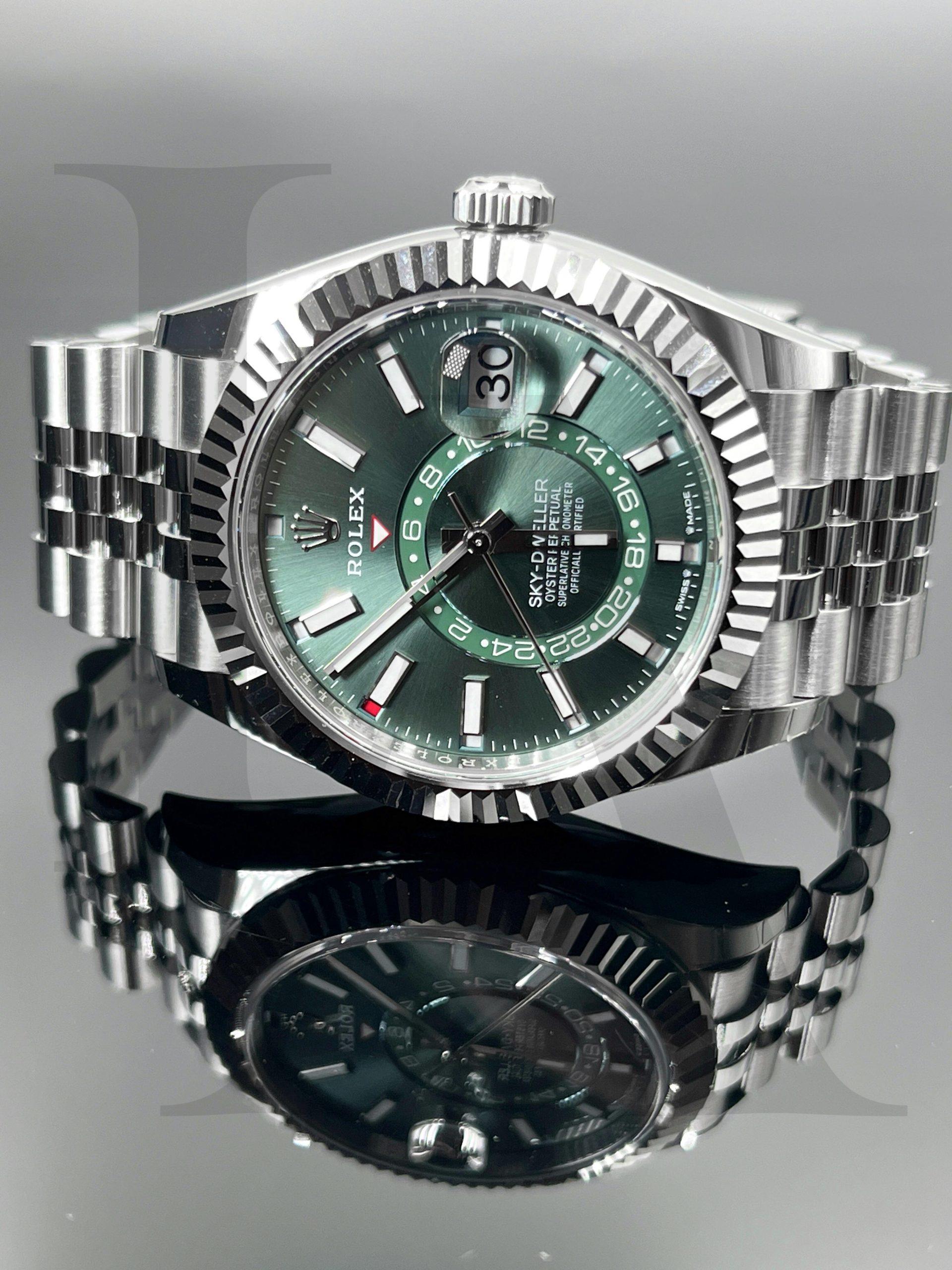 勞力士 SKY-DWELLER 336934-0001 天行者 縱航者型 薄荷綠色
